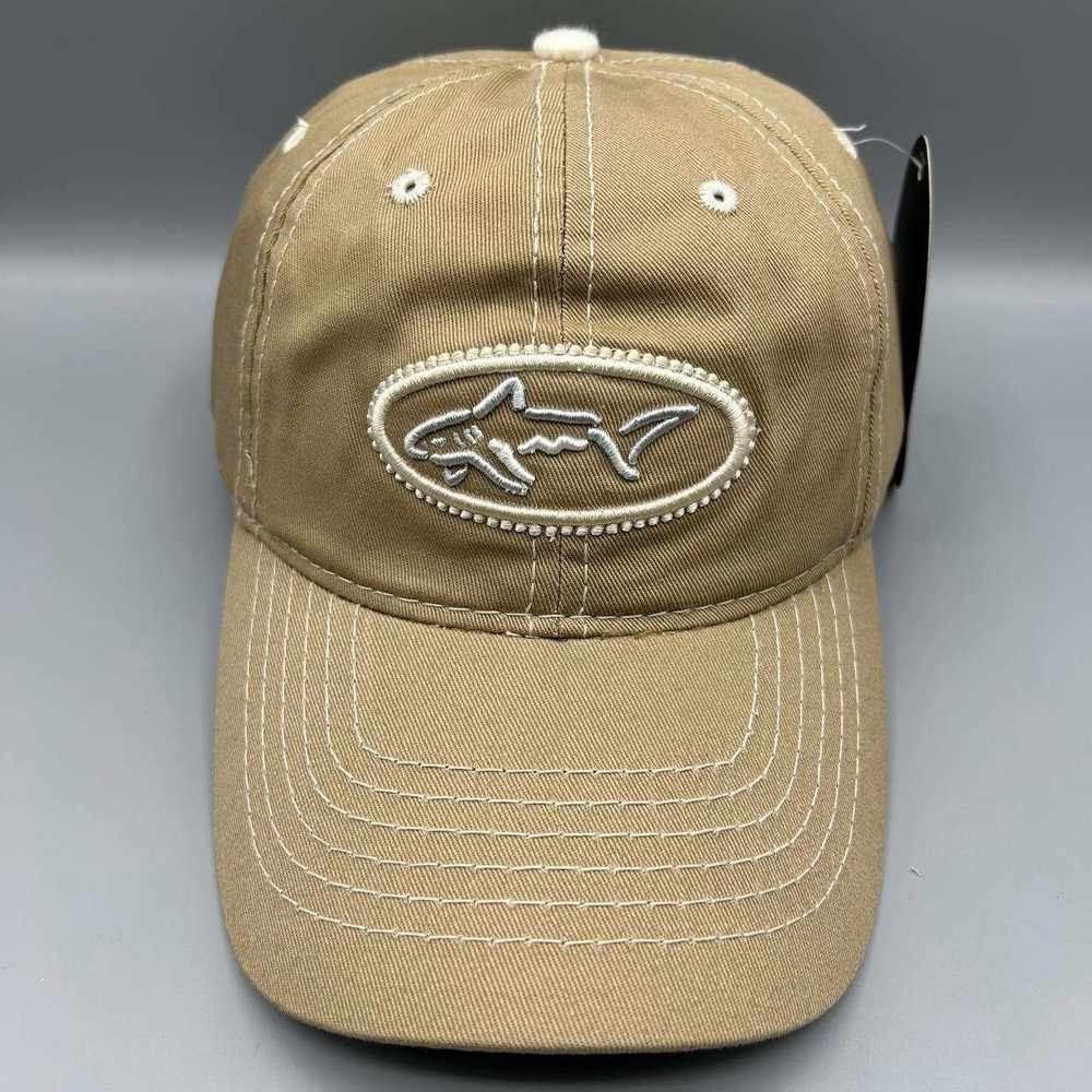 Greg Norman Golf Hat Men Beige Embroidered Strap Back Cap Cotton New
